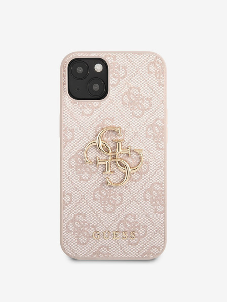 Guess Stražnja maska ​​Guess PU 4G s metalnim logotipom za iPhone 13 ružičasta