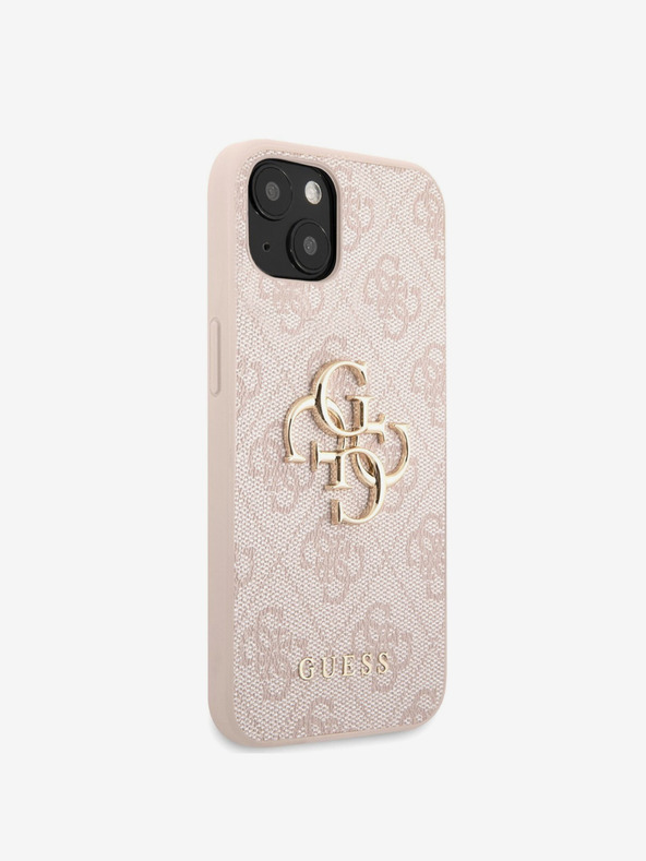 Guess Stražnja maska ​​Guess PU 4G s metalnim logotipom za iPhone 13 ružičasta