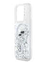 Karl Lagerfeld Karl Lagerfeld Liquid Glitter Karl and Choupette Heads MagSafe stražnja maska ​​za iPhone 15 Pro prozirna