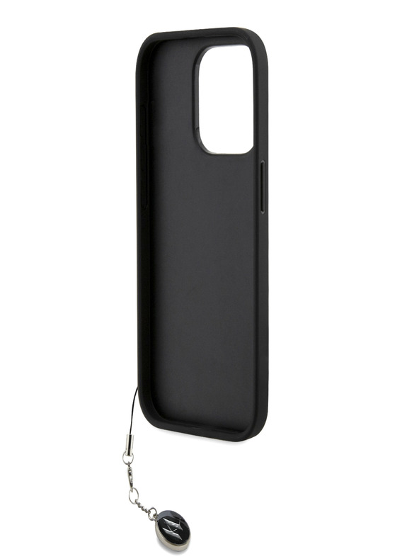 Karl Lagerfeld Karl Lagerfeld PU Saffiano Rhinestone Charm stražnja maska ​​za iPhone 15 Pro Max crna