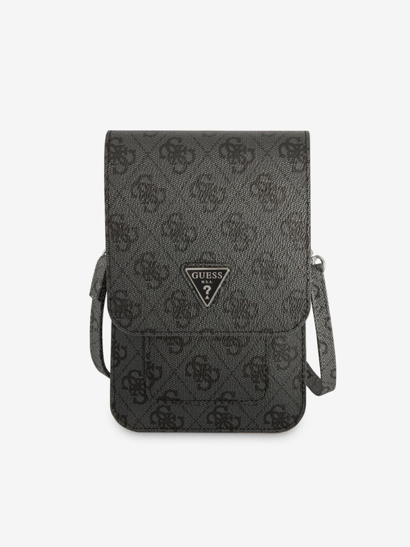 Guess Guess PU 4G telefonska torba s trokutastim logotipom, crna