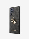 Guess PU 4G Metal Logo Zadní Kryt pro Samsung Galaxy S23 Ultra Grey Etui za telefon