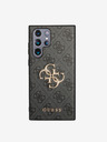 Guess PU 4G Metal Logo Zadní Kryt pro Samsung Galaxy S23 Ultra Grey Etui za telefon