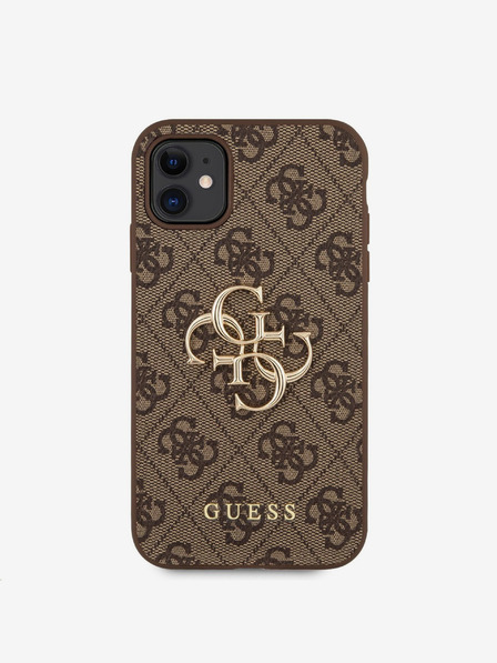 Guess Stražnja maska ​​Guess PU 4G s metalnim logotipom za iPhone 11 smeđa