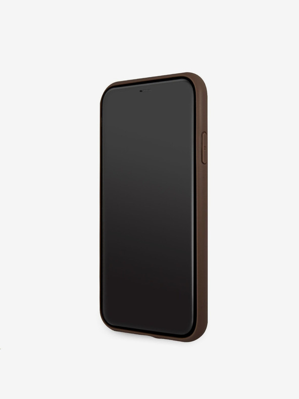 Guess Stražnja maska ​​Guess PU 4G s metalnim logotipom za iPhone 11 smeđa