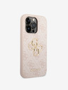 Guess Stražnja maska ​​Guess PU 4G s metalnim logotipom za iPhone 14 Pro Max Pink