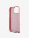 Guess Stražnja maska ​​Guess PU s fiksnim svjetlucavim 4G metalnim logotipom za iPhone 16 Pro, ružičasta