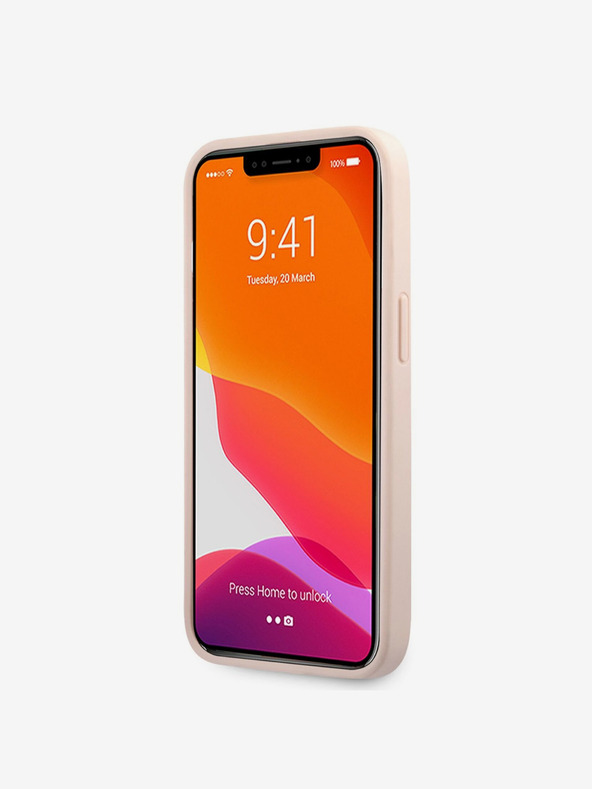 Guess Stražnja maska ​​Guess PU 4G s metalnim logotipom za iPhone 13 Pro Pink