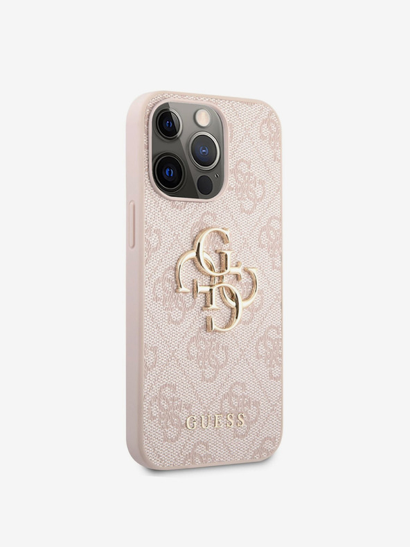 Guess Stražnja maska ​​Guess PU 4G s metalnim logotipom za iPhone 13 Pro Max Pink