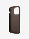 Guess PU 4G Metal Logo Zadní Kryt pro iPhone 15 Pro Max Brown Etui za telefon