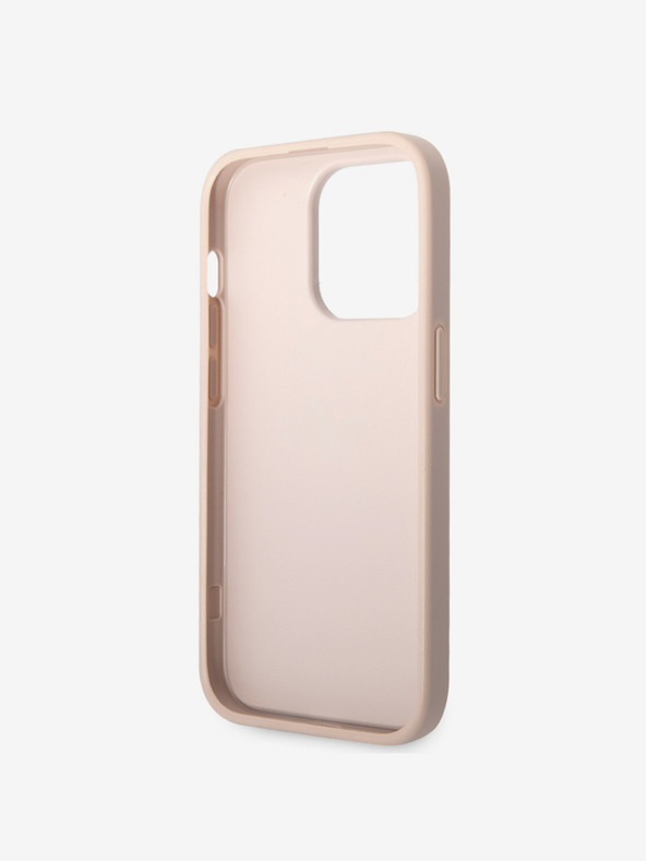 Guess Stražnja maska ​​Guess PU 4G s metalnim logotipom za iPhone 15 Pro Pink