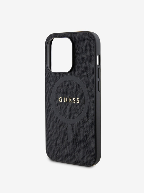 Guess PU Saffiano MagSafe Zadní Kryt pro iPhone 15 Pro Max Black Etui za telefon