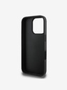 Guess Stražnja maska ​​Guess PU s fiksnim svjetlucavim 4G metalnim logotipom za iPhone 16 Pro crna