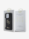 Guess Stražnja maska ​​Guess PU s fiksnim svjetlucavim 4G metalnim logotipom za iPhone 16 Pro crna