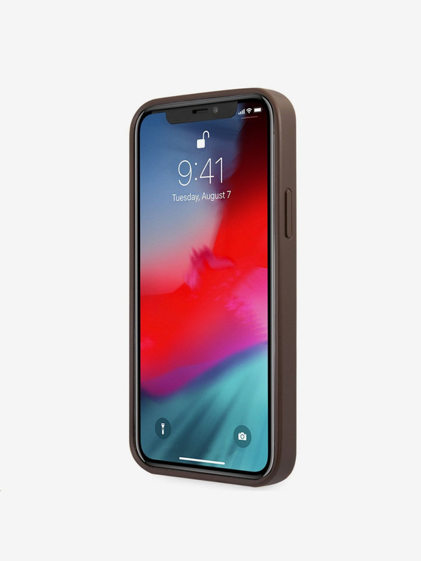 Guess Stražnja maska ​​Guess PU 4G s metalnim logotipom za iPhone 12/12 Pro smeđa