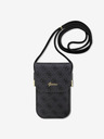 Guess Guess PU 4G metalna telefonska torba s logotipom, crna