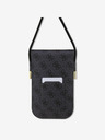 Guess Guess PU 4G metalna telefonska torba s logotipom, crna