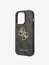 Guess Stražnja maska ​​Guess PU 4G s metalnim logotipom za iPhone 15 Pro siva