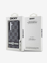 DKNY Stražnja maska ​​s kariranim uzorkom i prugama od PU kože za Samsung Galaxy S24 crna DKNY