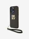 DKNY Stražnja maska ​​s remenom za zapešće od PU kože za iPhone 15 Pro Max smeđa DKNY