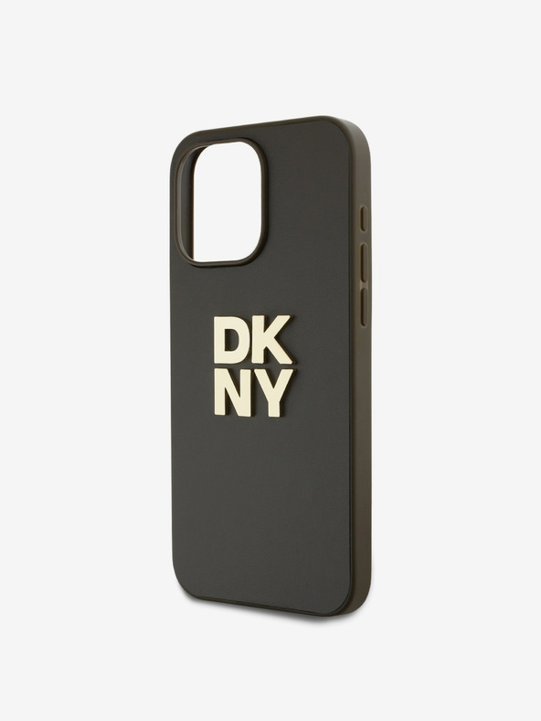 DKNY Stražnja maska ​​s remenom za zapešće od PU kože za iPhone 15 Pro Max smeđa DKNY