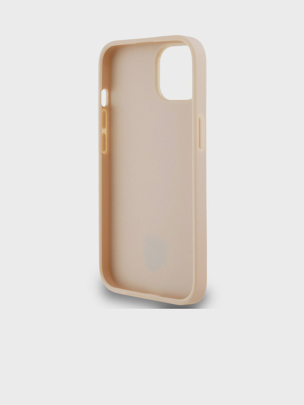 DKNY Stražnja maska ​​s kariranim uzorkom i prugama od PU kože za iPhone 14, ružičasta DKNY
