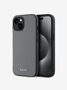 DKNY PU kožna srebrna metalna stražnja maska ​​Magsafe s logotipom za iPhone 13 siva DKNY