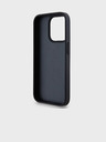 DKNY PU kožna stražnja maska ​​s ponavljajućim uzorkom u tonskim prugama za iPhone 15 Pro Max crna DKNY
