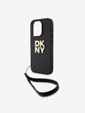 DKNY Stražnja maska ​​s remenčićem za zapešće od PU kože za iPhone 15 Pro crna DKNY