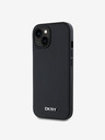 DKNY PU kožna srebrna metalna stražnja maska ​​Magsafe s logotipom za iPhone 13 crna DKNY