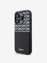 DKNY PU kožna stražnja maska ​​s džepom za karticu s ponavljajućim uzorkom za iPhone 15 Pro Max crna DKNY
