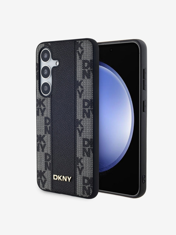 DKNY PU kožna Magsafe stražnja maska ​​s kariranim uzorkom za Samsung Galaxy S24 crna DKNY