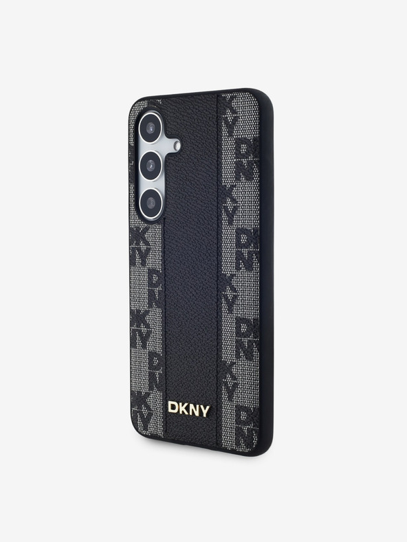 DKNY PU kožna Magsafe stražnja maska ​​s kariranim uzorkom za Samsung Galaxy S24 crna DKNY