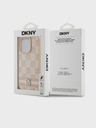 DKNY Stražnja maska ​​s kariranim uzorkom i prugama od PU kože za iPhone 13 Pro, ružičasta DKNY