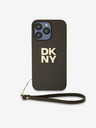 DKNY PU kožna stražnja maska ​​s logotipom na vrpcu za iPhone 14 Pro, smeđa DKNY