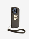 DKNY PU kožna stražnja maska ​​s logotipom na vrpcu za iPhone 14 Pro, smeđa DKNY