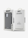 DKNY PU kožna srebrna metalna stražnja maska ​​Magsafe s logotipom za iPhone 12/12 Pro siva DKNY