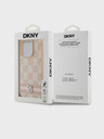 DKNY Stražnja maska ​​s kariranim uzorkom i prugama od PU kože za iPhone 15 Pro Max, ružičasta DKNY
