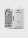 DKNY Stražnja maska ​​s kariranim uzorkom i prugama od PU kože za iPhone 14 Pro Max bež DKNY