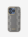 DKNY PU kožna stražnja maska ​​s kariranim uzorkom Magsafe za iPhone 15 Pro bež DKNY