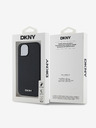 DKNY PU kožna srebrna metalna stražnja maska ​​Magsafe s logotipom za iPhone 14 crna DKNY