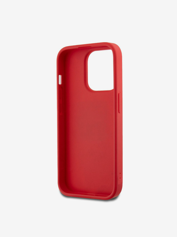 DKNY PU kožna stražnja maska ​​s logotipom i remenčićem za iPhone 14 Pro, crvena DKNY
