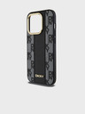 DKNY Stražnja maska ​​Magsafe s kariranim uzorkom od PU kože za iPhone 15 Pro crna DKNY