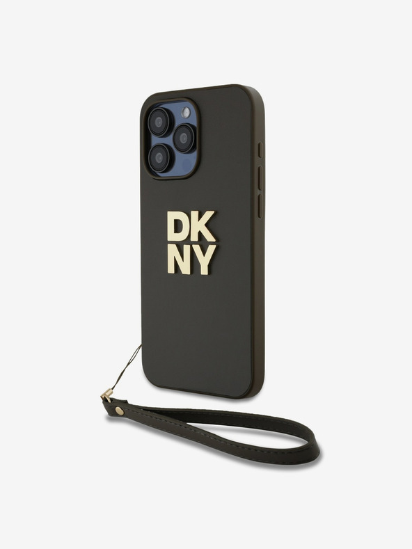 DKNY PU kožna stražnja maska ​​s logotipom za narukvicu za iPhone 14 Pro Max smeđa DKNY