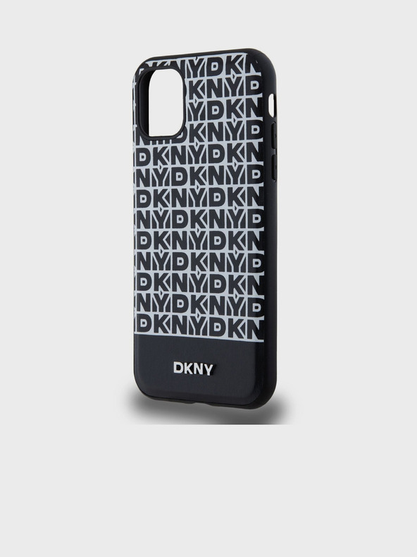 DKNY PU kožna donja traka s ponavljajućim uzorkom MagSafe stražnja maska ​​za iPhone 11 crna DKNY