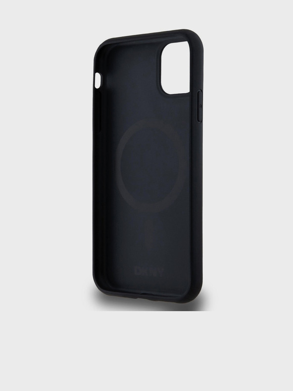 DKNY PU kožna donja traka s ponavljajućim uzorkom MagSafe stražnja maska ​​za iPhone 11 crna DKNY