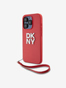 DKNY PU kožna stražnja maska ​​s logotipom i remenčićem za iPhone 15 Pro, crvena DKNY