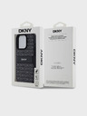 DKNY PU kožna stražnja maska ​​s ponavljajućim uzorkom u tonskim prugama za iPhone 14 Pro Max crna DKNY