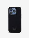 DKNY Stražnja maska ​​Magsafe s logotipom od PU kože za iPhone 15 Pro Max crna DKNY