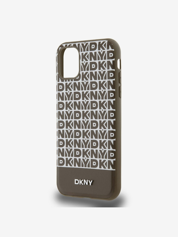 DKNY PU kožna donja traka s ponavljajućim uzorkom MagSafe stražnja maska ​​za iPhone 11 smeđa DKNY